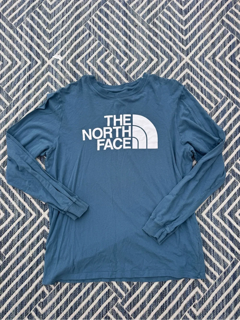 The North Face Men's Long Sleeve Logo Tee - Blue & White